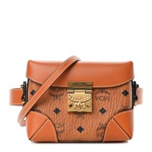 (NWOT) MCM Visetos Soft Berlin Convertible Belt Bag Cognac